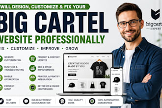design customize and fix your big cartel website professionally