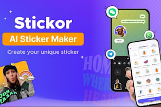 develop saas ai sticker maker app, ai sticker generator, stamp camera app