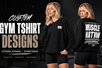 design custom typography tshirt designs for streetwear gym and clothing brands