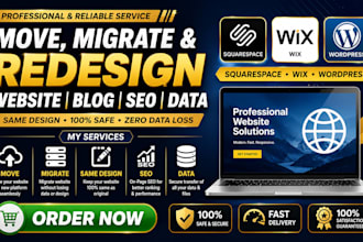 move migrate squarespace wix wordpress website blog SEO data same design