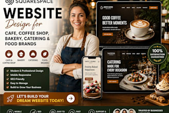 build squarespace cafe food brand coffee shop bakery catering service website