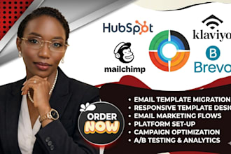 migrate and design email templates in hubspot klaviyo mailchimp and brevo