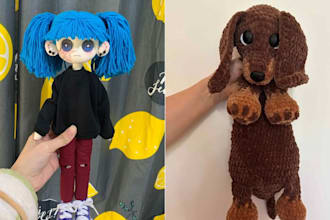 do handcrafted stuffed animal, custom plushie, plush toy
