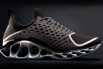 do 3d shoe design model in glb, gltf, 3d footwear animation for printing