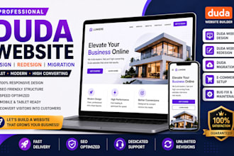 design a professional duda website, redesign and migrate your site to duda