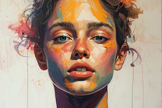 paint expressive colorful abstract portraits
