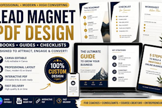 design a professional lead magnet PDF, ebook or canva guide