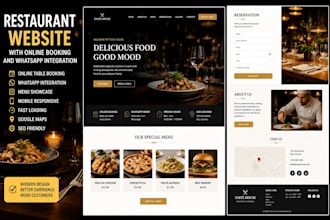a restaurant website with online booking and whatsapp
