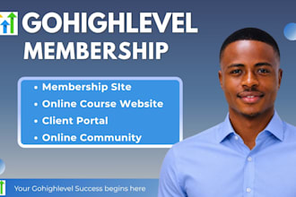 build gohighlevel membership site, online course website, ghl membership website