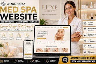 build wordpress med spa website for cosmetic clinic laser therapy skincare site