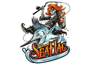 design creative team sea hag fishing team logo