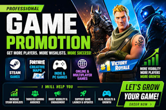 steam game promotion fortnite game promotion indie game online game marketing