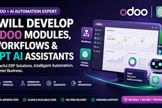 develop custom odoo modules, automated workflows and gpt ai business assistants