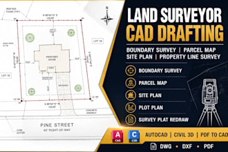 tx fl ny ca ma land surveyor boundary survey parcel map site plan cad drawings