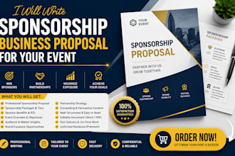 design professional sponsorship deck, proposal and investor pitch presentation