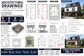 draw UK planning permission drawings, floor plans, elevations and site plan