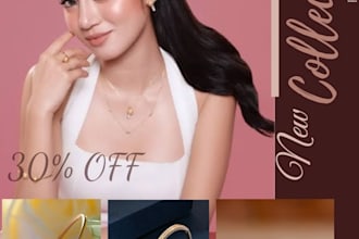 create elegant and modern jewelry marketing posts and advertisements