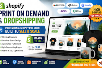 build shopify dropshipping store via aop teezily kite prinitful gelato pod