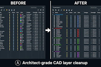 clean up and reorganize messy cad drawings with professional layer standards