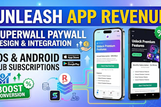 design and integrate paywall superwall revenuecat for ios and andriod
