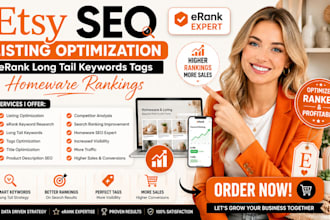 etsy SEO listing optimization erank long tail keywords tags homeware rankings