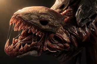 do 3d creature model animal dinosaur monster alien 3d character for 3d printing