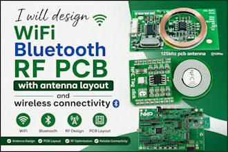 design wifi bluetooth rf pcb with antenna layout and wireless connectivity