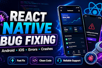 fix react native bugs, errors, and app issues