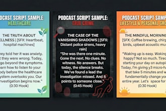 write an engaging podcast script which will keep the audience engaged
