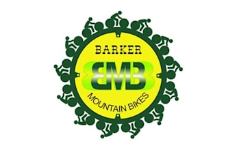 do powerful barker mountain logo for bikes shop racing team
