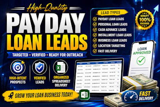 generate exclusive payday loan leads personal loan leads cash advance leads