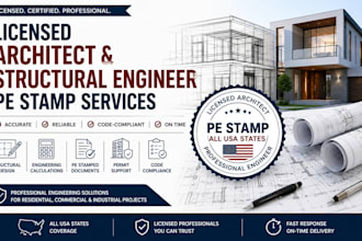 provide licensed architect and structural engineer pe stamp services in usa