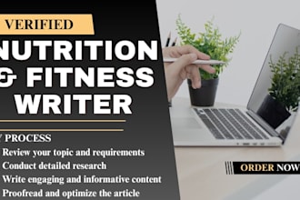 be SEO nutrition writer, fitness and health blog article writing