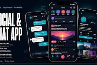 build flutter social media, dating or chat app with real time backend