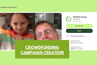 create your crowdfunding campaign on kickstarter indiegogo gofundme promotion
