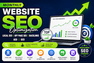 optimize monthly website SEO local off page backlinks aeo GEO