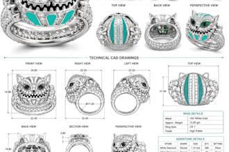 do pendant, rings cad drawing with precise detailed cad package and cad files
