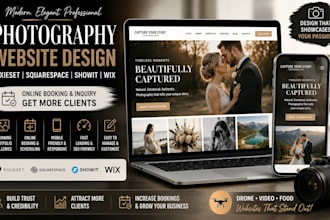 design a modern photography website on pixieset and squarespace