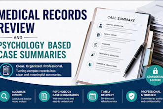 review medical records and write psychology based case summaries