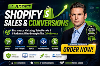 boost shopify ecommerce sales with marketing, sales funnels clickbank affiliate