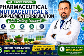 develop pharmaceutical nutraceutical and supplement formulation with testing