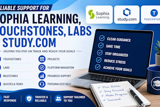 facilitate sophia courses, touchstones, umpi, milestones, labs and studycom