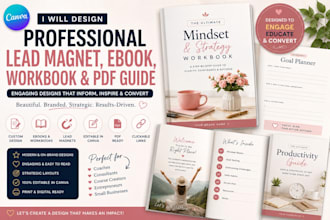 design a canva lead magnet, ebook, workbook and PDF guide