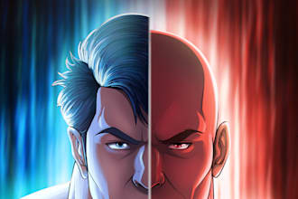 design an a comic book cover and a manga cover