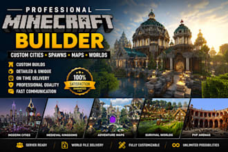 create a custom minecraft city map, server spawn, survival world, and adventure