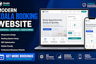 design modern responsive koala booking website with SEO optimization