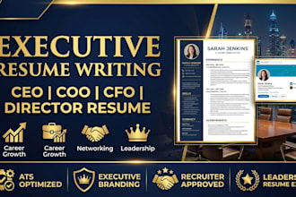 write high executive resume, c suite resume, CEO CV and linkedin profile