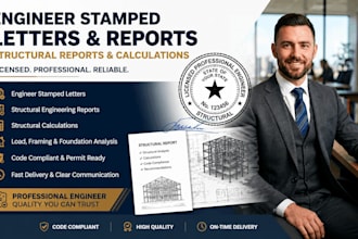 prepare engineer stamped letter and report, structural report and calculations