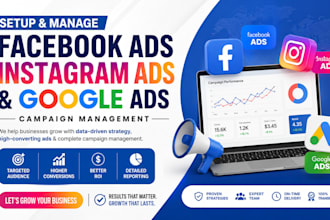 setup facebook ads instagram ads and goggle ads campaign with management