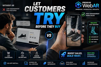create realistic ar shoe try on and webar experiences